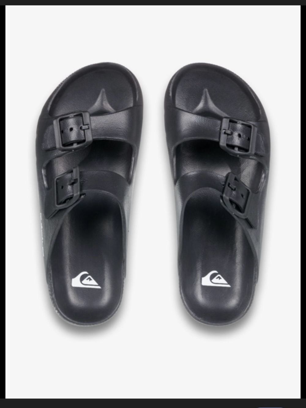 Quiksilver Black Adjustable Double-Buckle Slide Sandals NWT